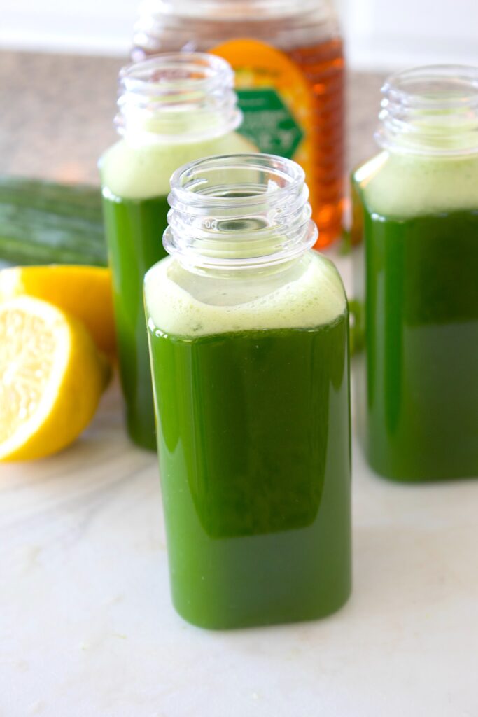 up close shot of 3 bottles of juice