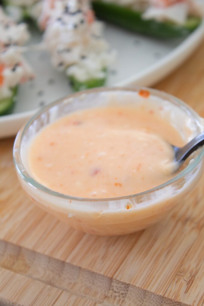 close up of sweet chili mayonnaise