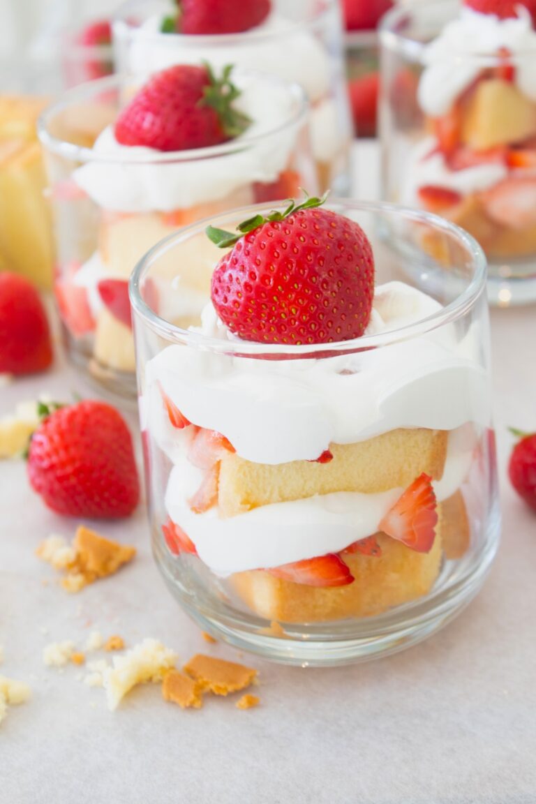 Easy Strawberry Shortcake Cups (made with store-bought  pound cake)