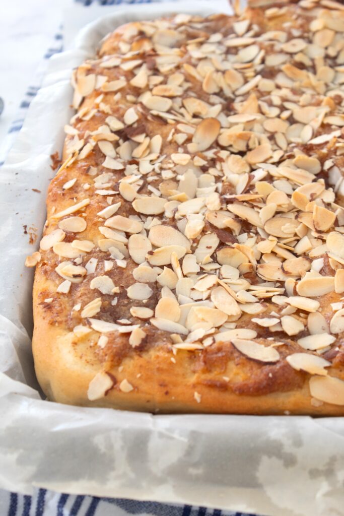 easy focaccia bread after baking