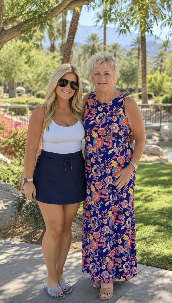 Kathi and Rachel at a park in Palm Springs